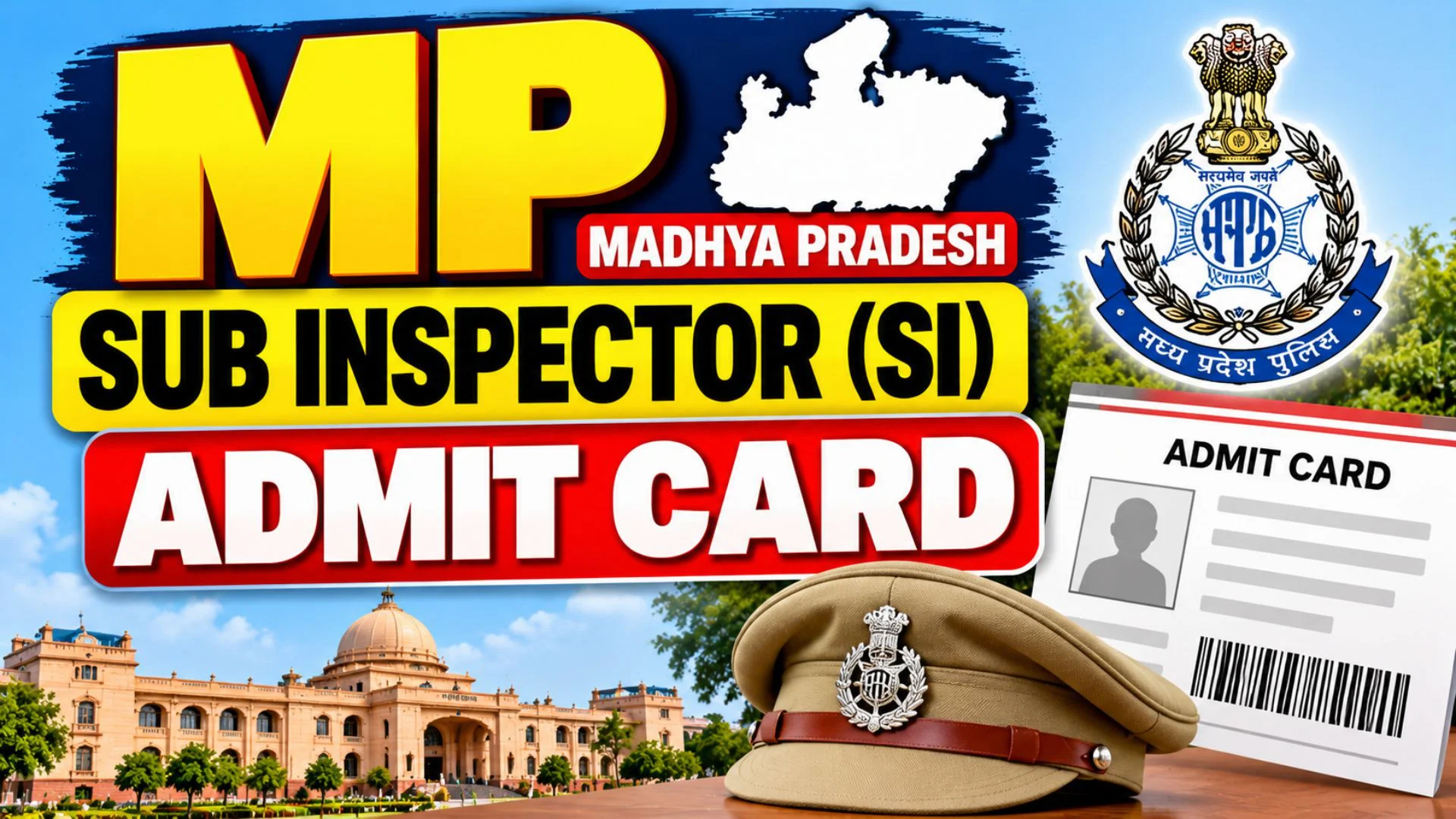 MP SI Admit Card 2026 Out, MPESB Sub Inspector Hall Ticket 1 MP SI Admit Card